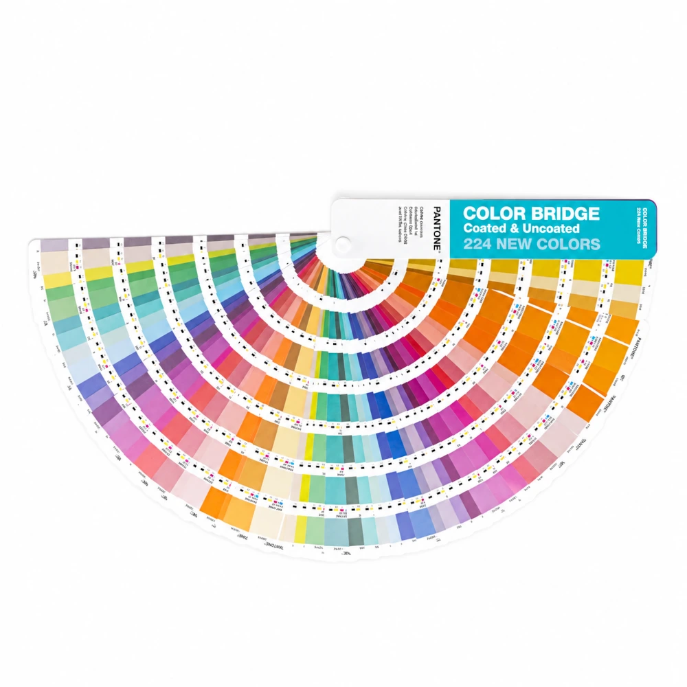 Rozłożony Pantone Color Bridge Supplement z 224 kolorami Pantone i odpowiednikami CMYK