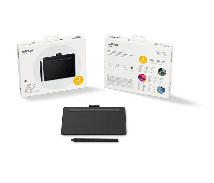 Wacom Intuos S czarny tablet piórkowy z 4 ExpressKeys i tacką na pióro