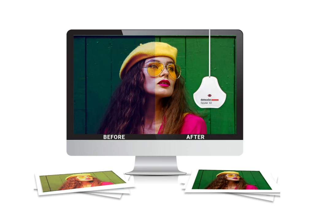 Kalibracja ekranu przed i po