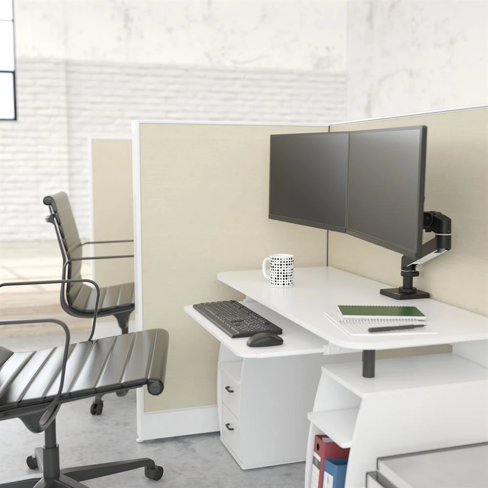 uchwyt na dwa monitory do biurka Ergotron LX Pro Dual Direct, czarny, ustawienie obok siebie