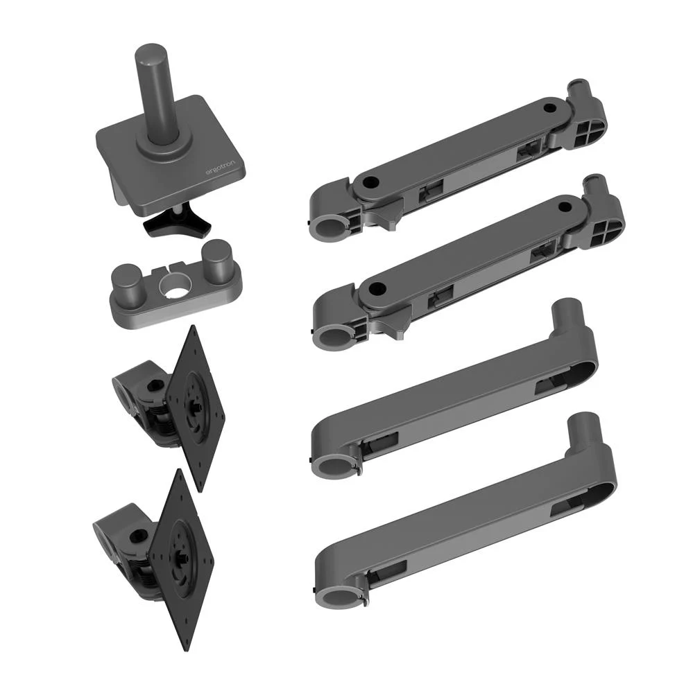 Ergotron LX Pro Dual Side-by-Side ciemnoszary zawartość zestawu montażowego