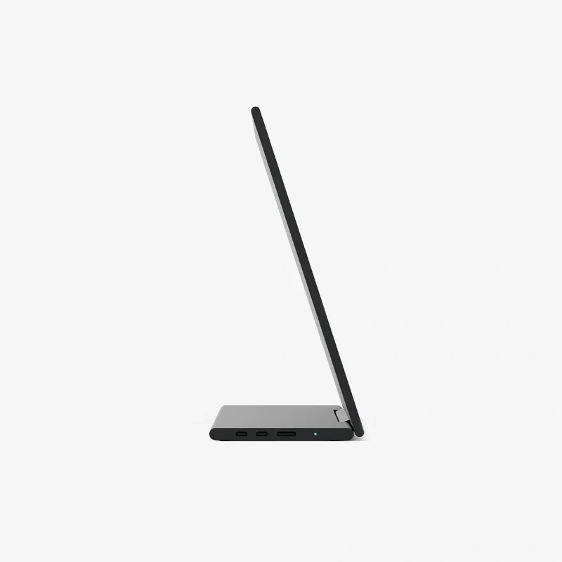 Mobile Pixels Glance 16 z profilu, przenośny monitor z regulowaną podstawką