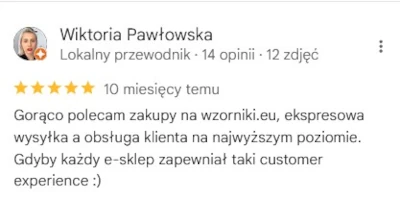 Opinia Google o Wzorniki.eu