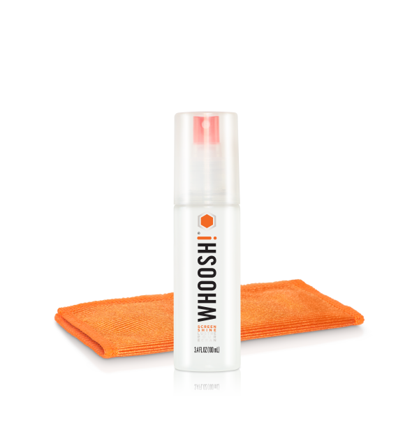 WHOOSH! GO XL 100 ml – spray do czyszczenia ekranów i pomarańczowa mikrofibra